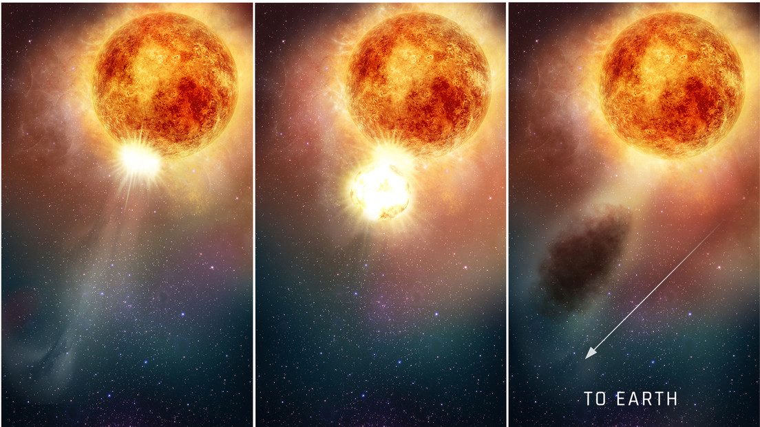 Betelgeuse: scoperta l’origine del misterioso calo di luminosità della supergigante