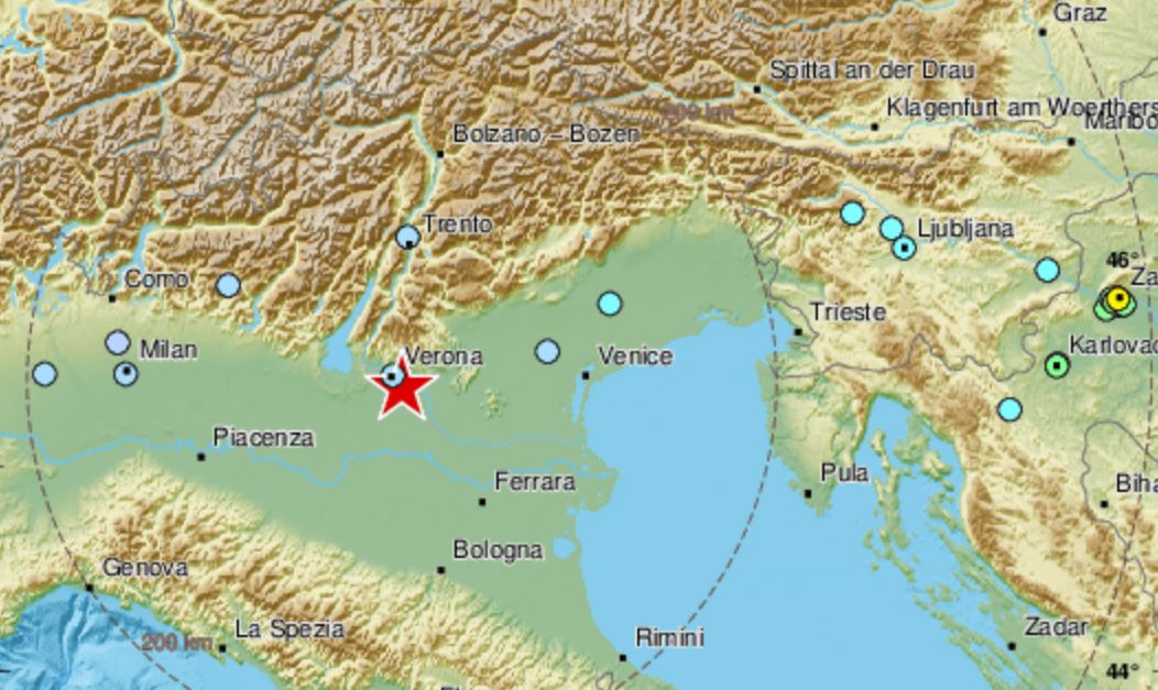 Terremoto di magnitudo 4.4 nel Veronese: migliaia di segnalazioni