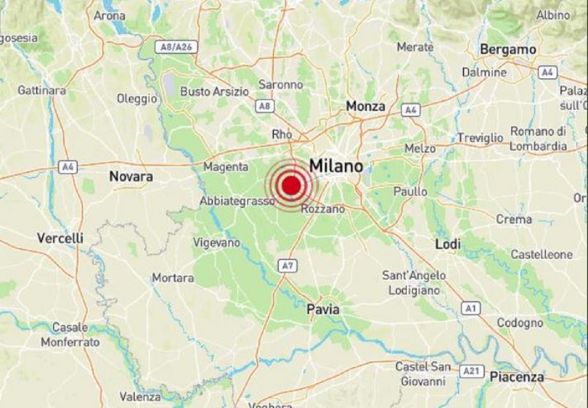 Terremoto vicino a Milano: scossa di magnitudo 3.8  distintamente avvertita