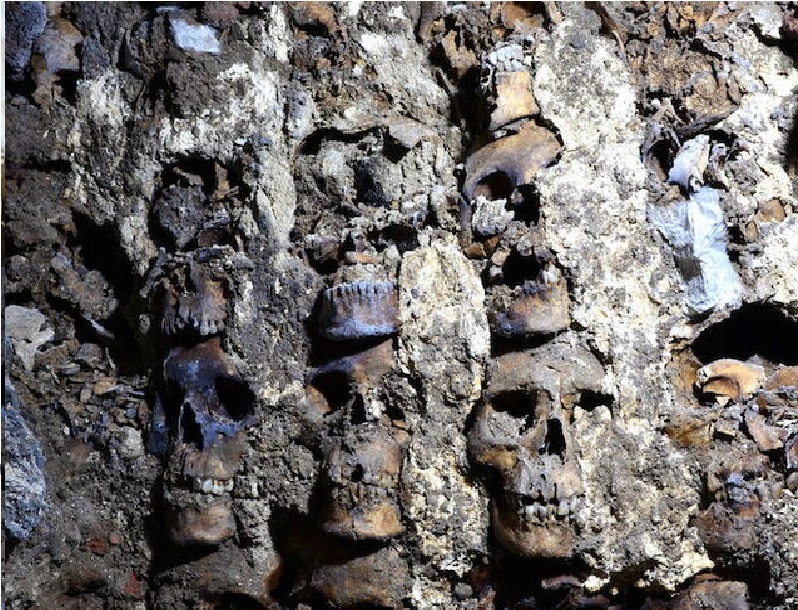 Messico: una torre di teschi scoperta nell’antica Tenochtitlan