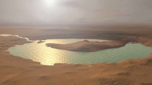 Marte: una misteriosa rete di antichi ruscelli e laghi scoperta in un cratere
