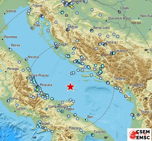 Terremoto Adriatico: scossa di 5.9 gradi. Paura al Centro Sud
