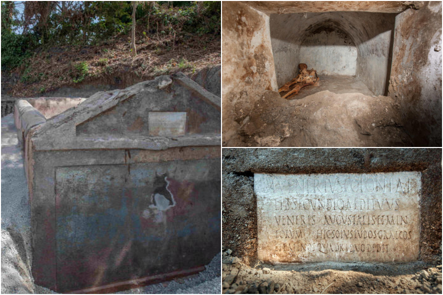 Pompei: scoperti in una tomba resti umani mummificati
