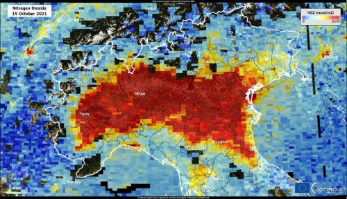 Biossido di azoto record nel nord Italia. Le rilevazioni del satellite Sentinel-5P