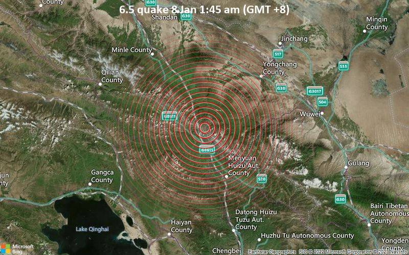 Terremoto Cina: violentissima scossa di 6.5 gradi nella provincia di Qinghai