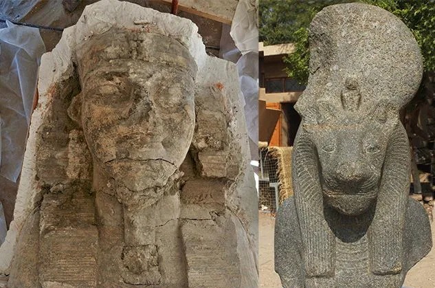 Due colossali statue di Amenhotep III scoperte in Egitto