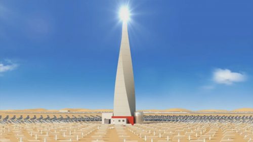 Un gigantesco impianto solare e una torre di 260 metri forniranno energia agli Emirati