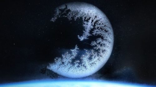 Un cristallo di ghiaccio osservato dalla Stazione Spaziale