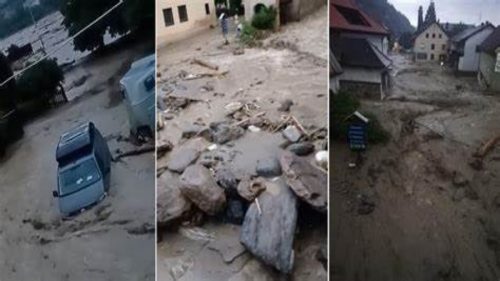 Austria: case sepolte da colate di fango dopo una forte alluvione