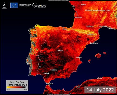 Spagna nella morsa del caldo: la temperatura del suolo raggiunge i 59 gradi