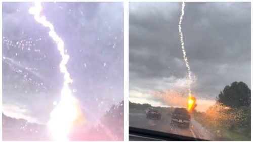 Florida: un fulmine colpisce un pick-up. VIDEO