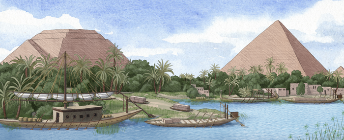 Un ramo del fiume Nilo attraversava la Piana di Giza
