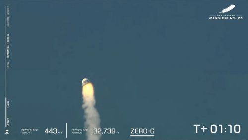 Razzo della Blue Origin prende fuoco un minuto dal lancio. Il video