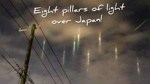 ‘Pilastri di luce’ appaiono sui cieli del Giappone