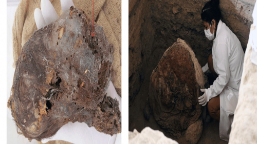 Cranio deformato e corpi di 500 anni fa avvolti in tessuti scoperti in Perù