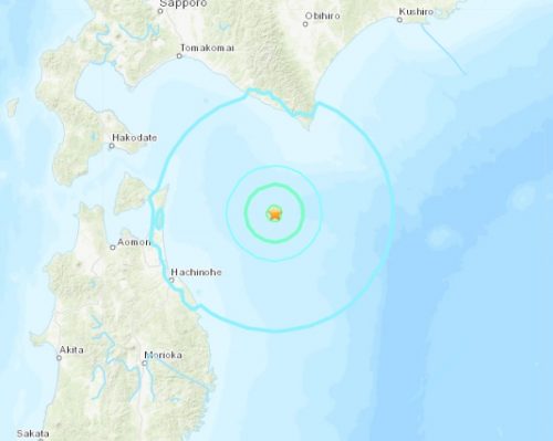Terremoto di magnitudo 6.1 al largo delle coste del Giappone