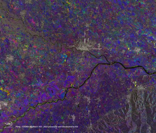 Grave siccità: il fiume Po osservato speciale dei satelliti Cosmo-SkyMed