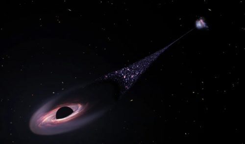 Hubble individua un buco nero in fuga che crea stelle mentre si sposta