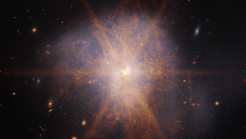 La potentissima collisione di due galassie a spirale catturata dal James Webb