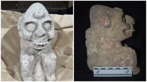 Antica statua Maya raffigurante ‘dio della Morte’ scoperta in Messico