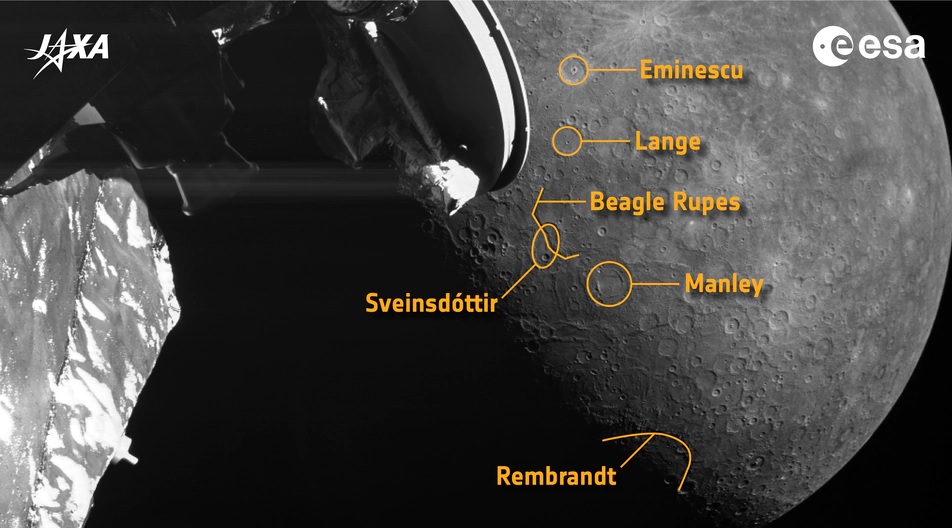 BepiColombo si avvicina a Mercurio e scatta foto straordinarie