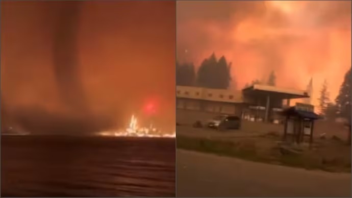Impressionante “tornado di fuoco” si sviluppa negli incendi boschivi in Canada. Il video