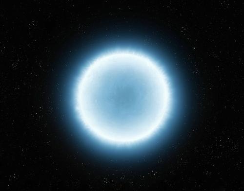 Rappresentazione artistica di una stella nana bianca.