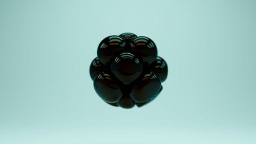 Una rappresentazione 3D di una molecola di goo nera