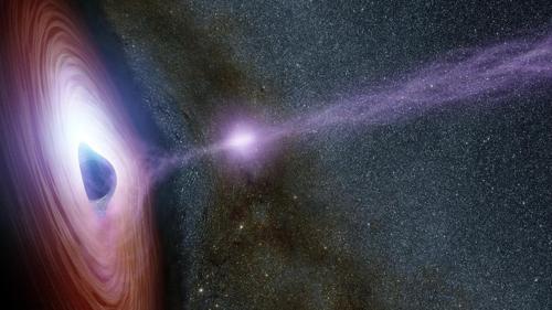 Rappresentazione artistica di un buco nero supermassiccio in accrescimento attivo