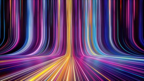 Linee colorate astratte per illustrare le riflessioni temporali delle onde elettromagnetiche sono state dimostrate per la prima volta.