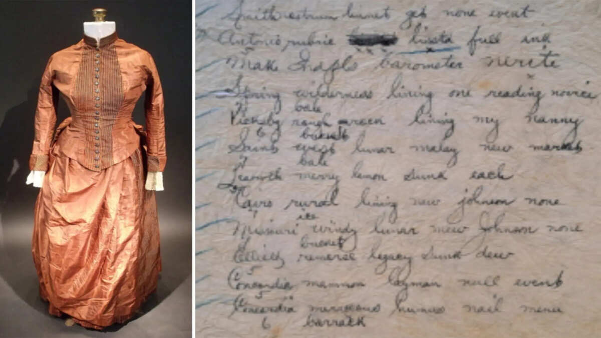 Messaggio segreto scoperto in un abito risalente a più di 100 anni fa