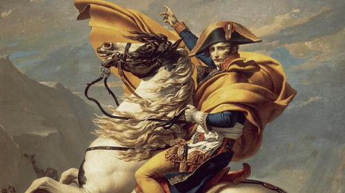 Quadro di Napoleone su un cavallo.