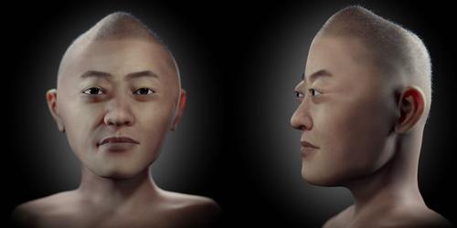 Ricostruzione del volto di un individuo pre-ispánico con craniosinostosi