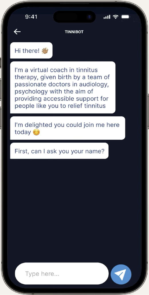 Tinnibot chatbot su app MindEar