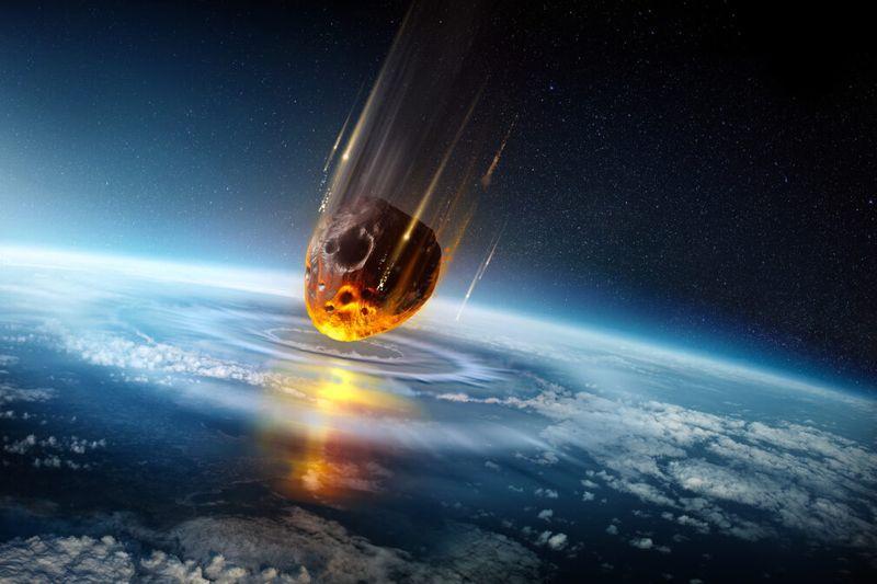 artist impression of asteroid about to hit Earth