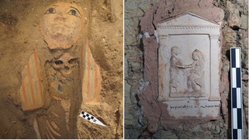 Egitto: a Saqqara scoperte maschere di mummie e una figura del dio del silenzio