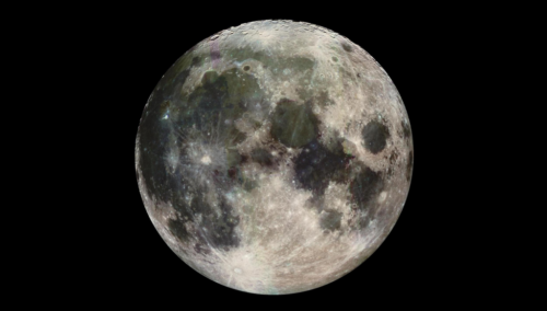 La Luna piena, con Tycho, il luminoso cratere lunare vicino alla base con molti raggi prominenti intorno ad esso