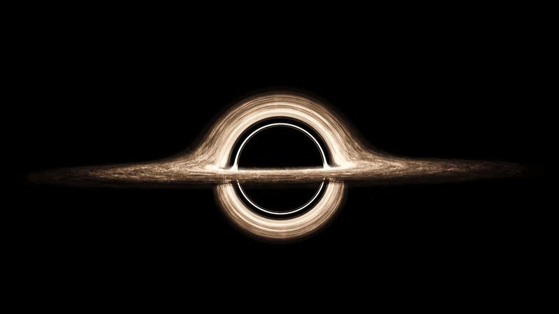 Una visualizzazione di un buco nero.