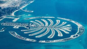 The Palm Jumeirah visto dall'alto.