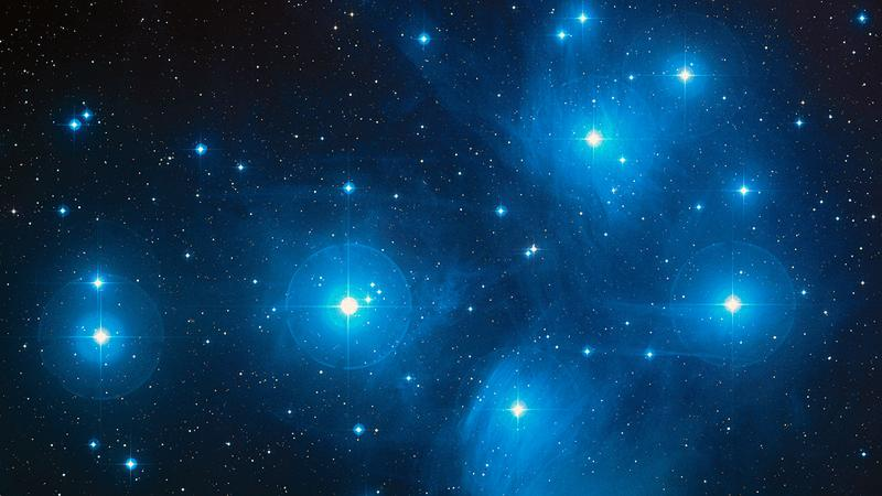 Il cluster di stelle Pleiadi.