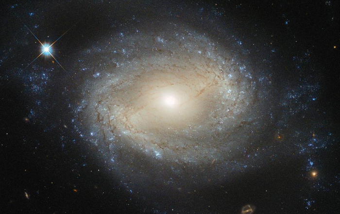 NGC 4639 è un esempio di una galassia a spirale barrata, a 70 milioni di anni luce nel cluster di Virgo