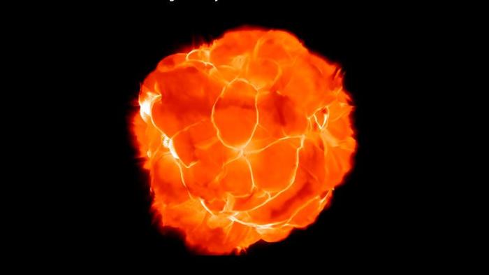 betelgeuse sembra un blocco arancione amorfo con molte cellule che cambiano