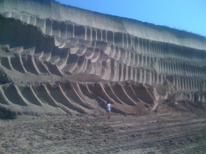 scavo a cielo aperto della sequenza loess-paleosuolo a Kostolac, Serbia.