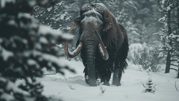 a mammoth in snow