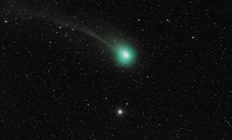 Cometa Pons-Brooks come visto nel febbraio 2024. A marzo è probabile che diventi visibile a occhio nudo nell'emisfero settentrionale