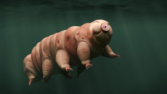 3d render of a tardigrade swimming