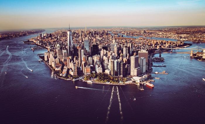 Vista aerea dell'isola di Manhattan