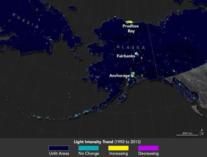 Luci notturne Alaska Annotate