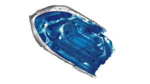 Immagine al microscopio di un piccolo cristallo di zircone blu trovato a Jack Hills, Australia, confermato essere il pezzo più antico della crosta terrestre.