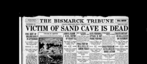 La prima pagina del Bismarck Tribune, il giornale del Dakota del Nord, del 16 febbraio 1925.